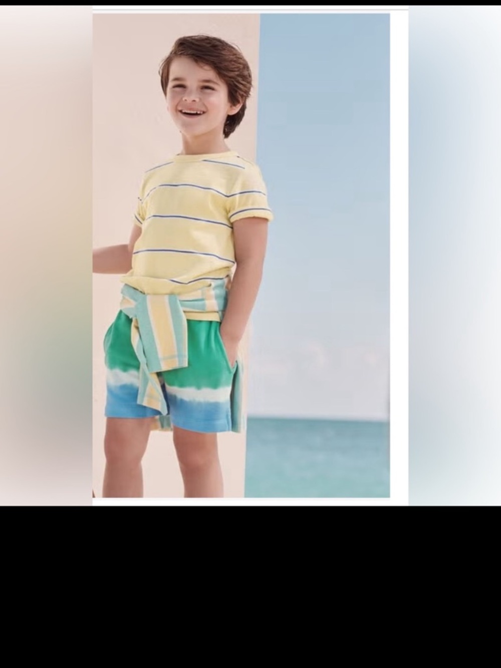 Organic cotton Hanna Anderson Minty Green Vintage Blue Tie Dye shorts - Picture 4 of 4